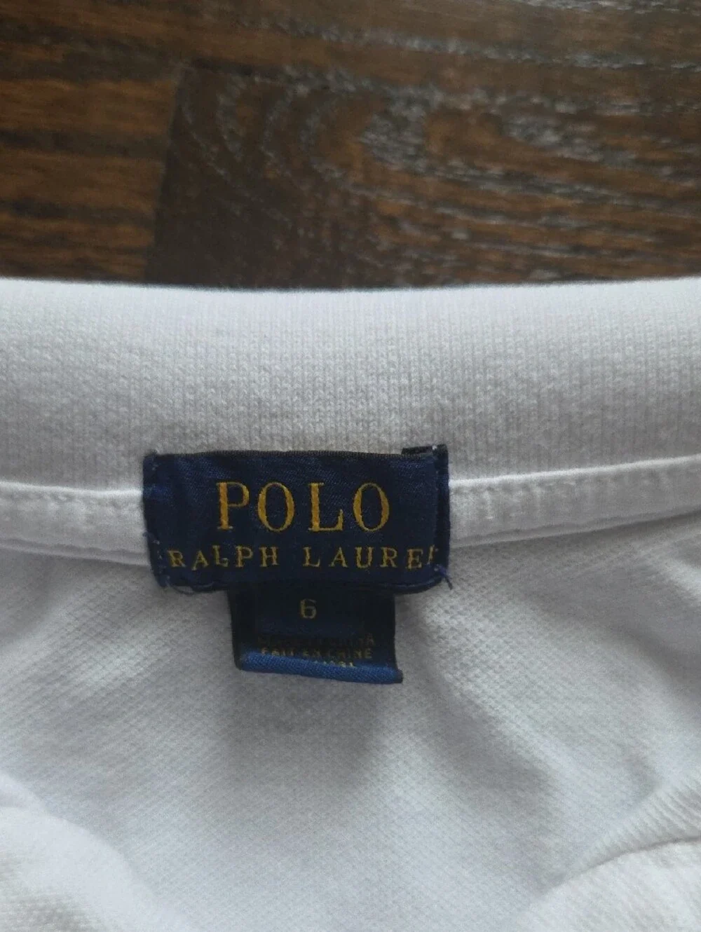 Ralph Lauren Boys White Polo Shirt with Navy Pony